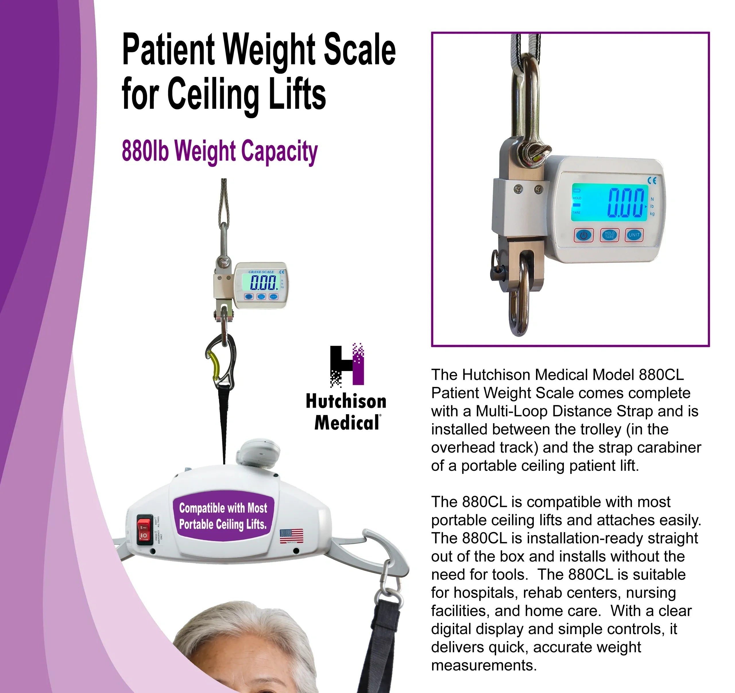 Model 880CL Patient Weight Scale for Portable Ceiling Lifts