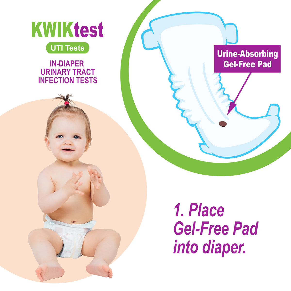 In-Diaper UTI Screening Tests (20) for Homecare or Long Term Care