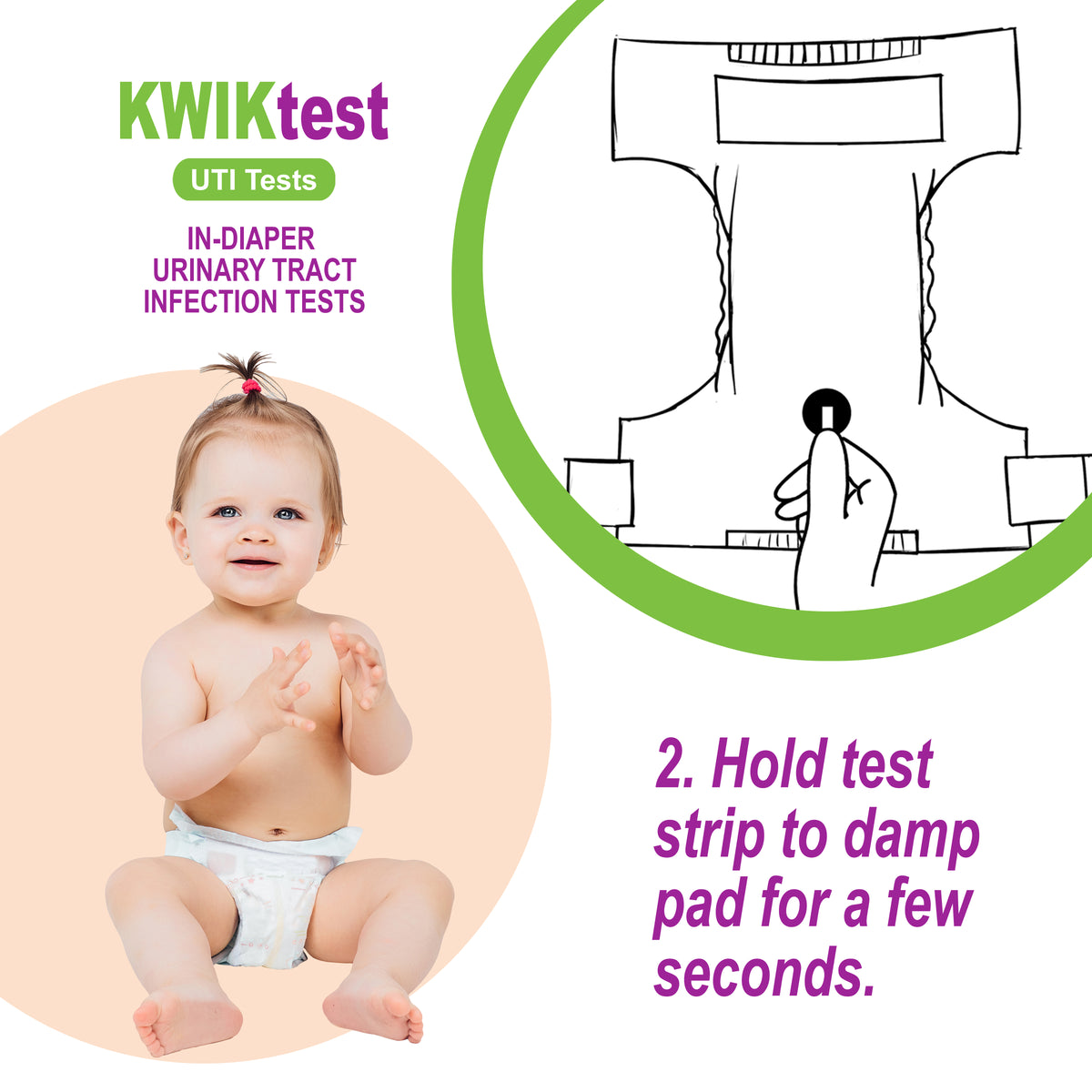In-Diaper UTI Screening Tests (20) for Homecare or Long Term Care