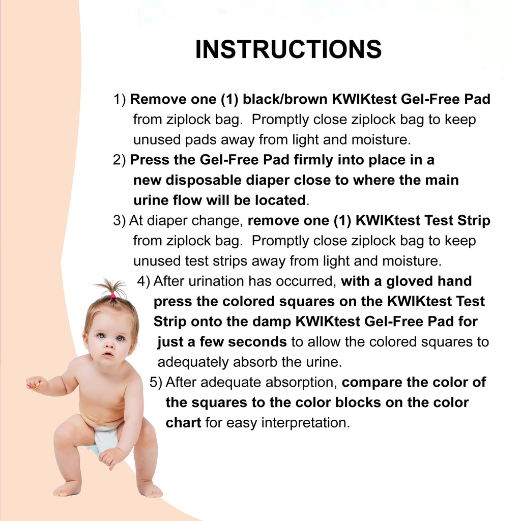 In-Diaper UTI Screening Tests (20) for Homecare or Long Term Care