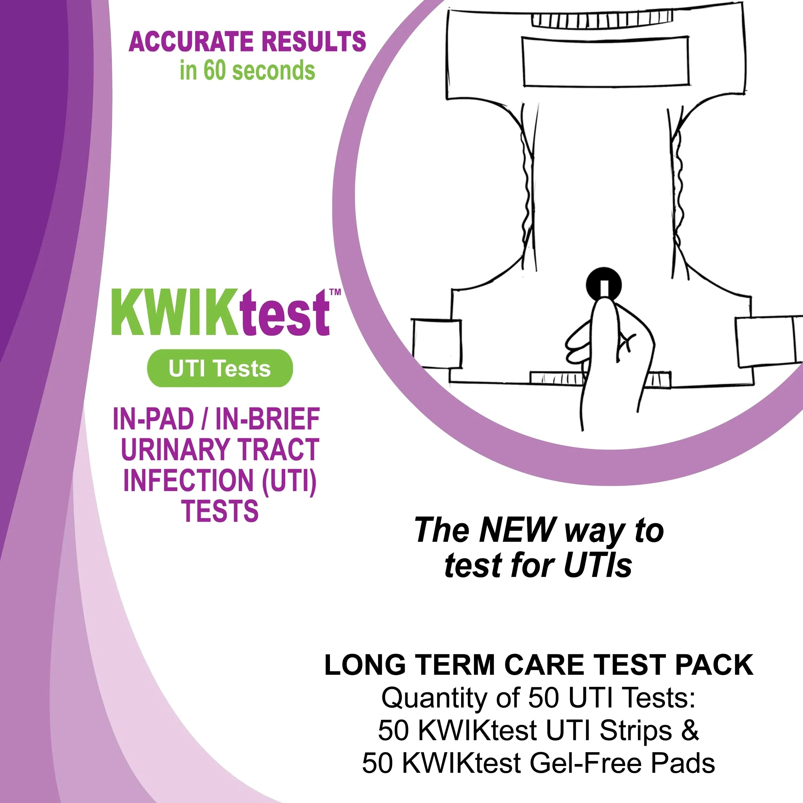 60-Second UTI In-Pad / In-Brief Screening Tests (50) for Long Term Care