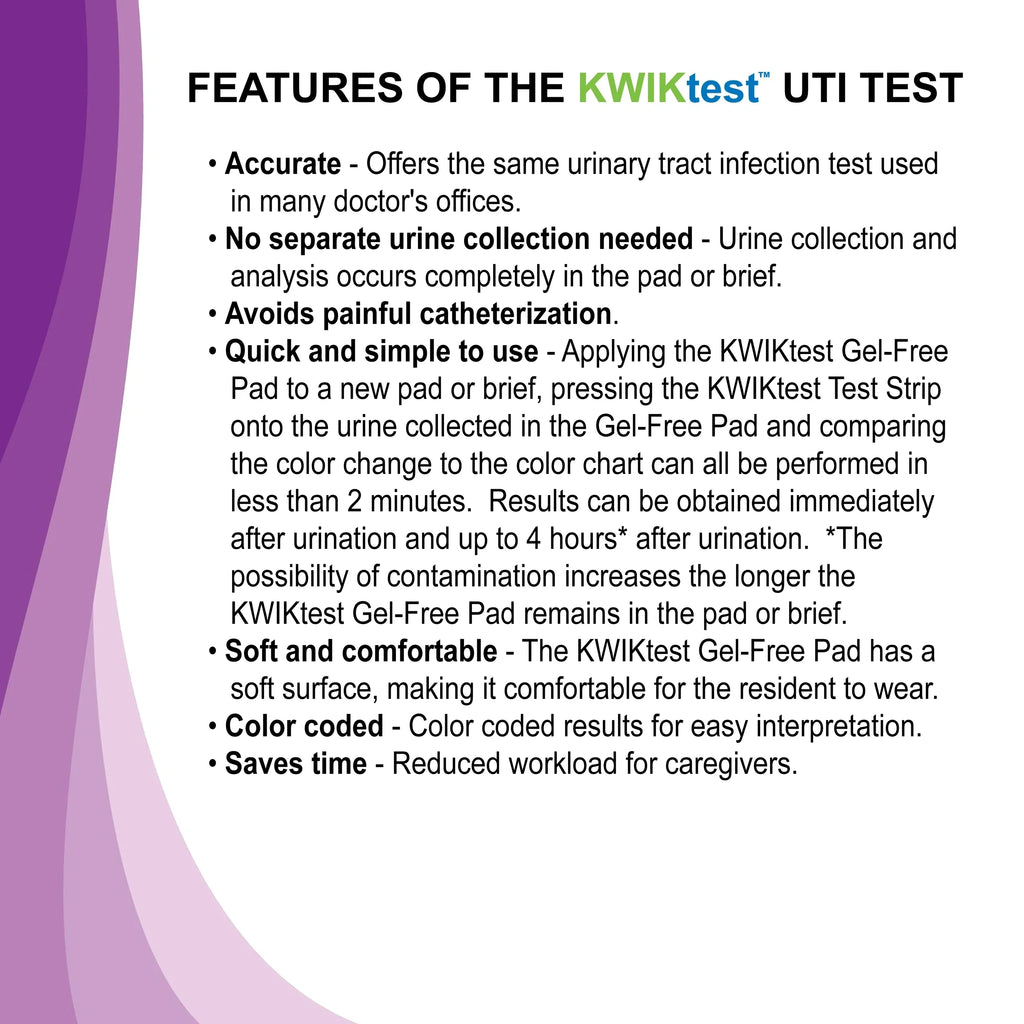 60-Second UTI In-Pad / In-Brief Screening Tests (50) for Long Term Care