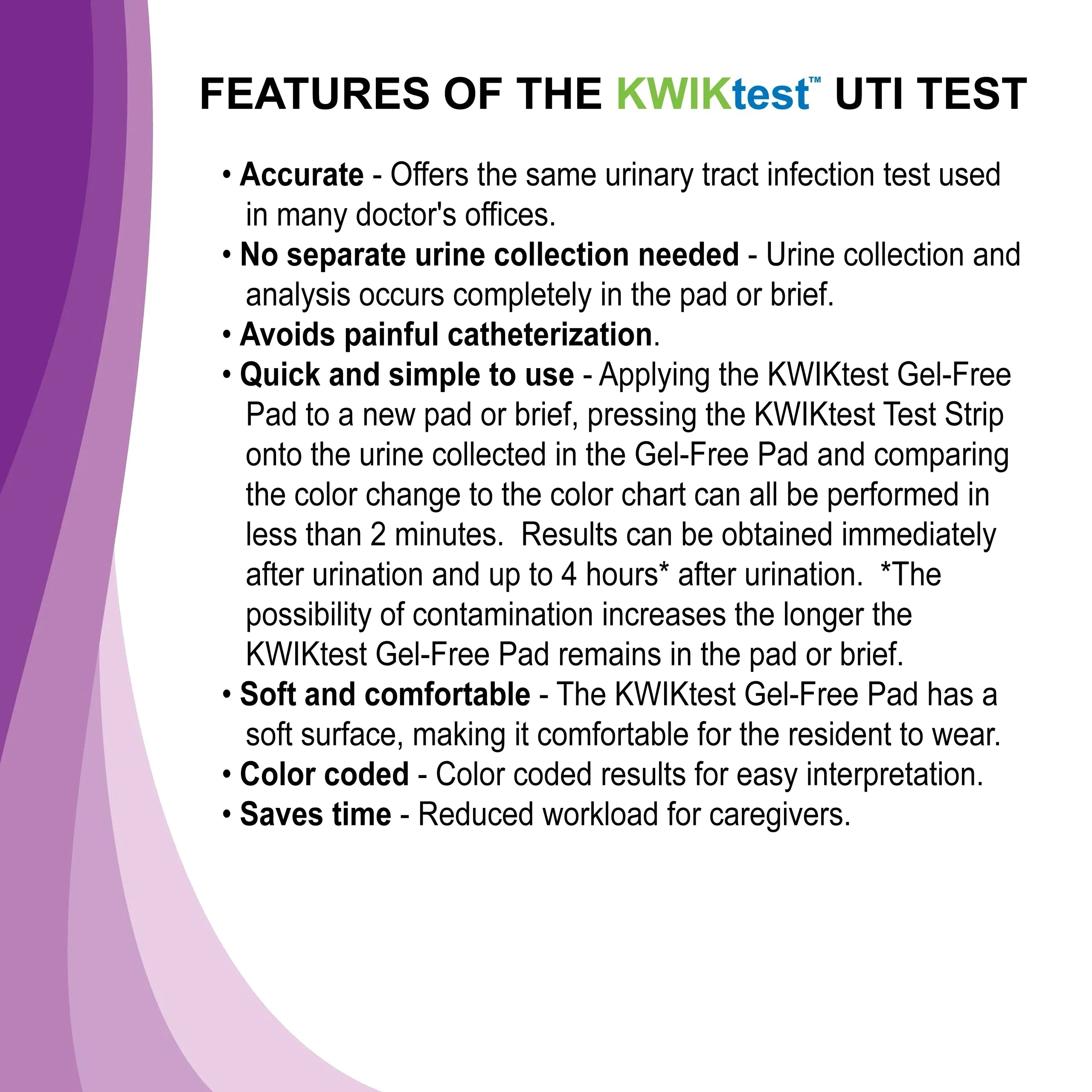 60-Second UTI In-Pad / In-Brief Screening Tests (50) for Long Term Care